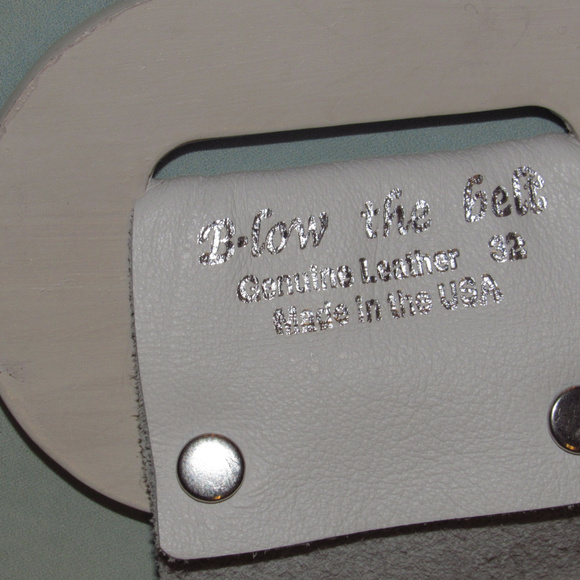 B-Low The Belt genuine leather white belt SMALL - Picture 2 of 8